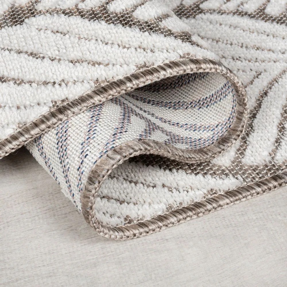 Vnútorný a vonkajší koberec slonovinový 66x230 cm Elm Leaf – Flair Rugs