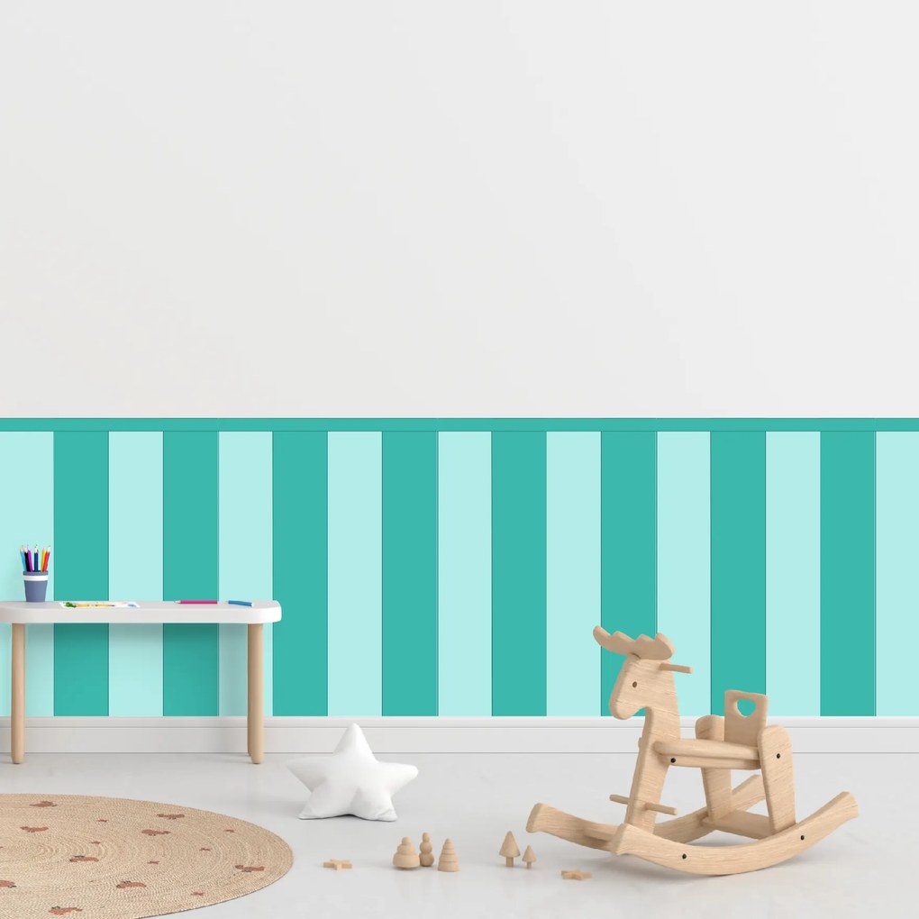 60x100cm Obdĺžnik - Tyrkysová farba - textilná nálepka na stenu Farba: Kombinácia, Veľkosť: 80 cm