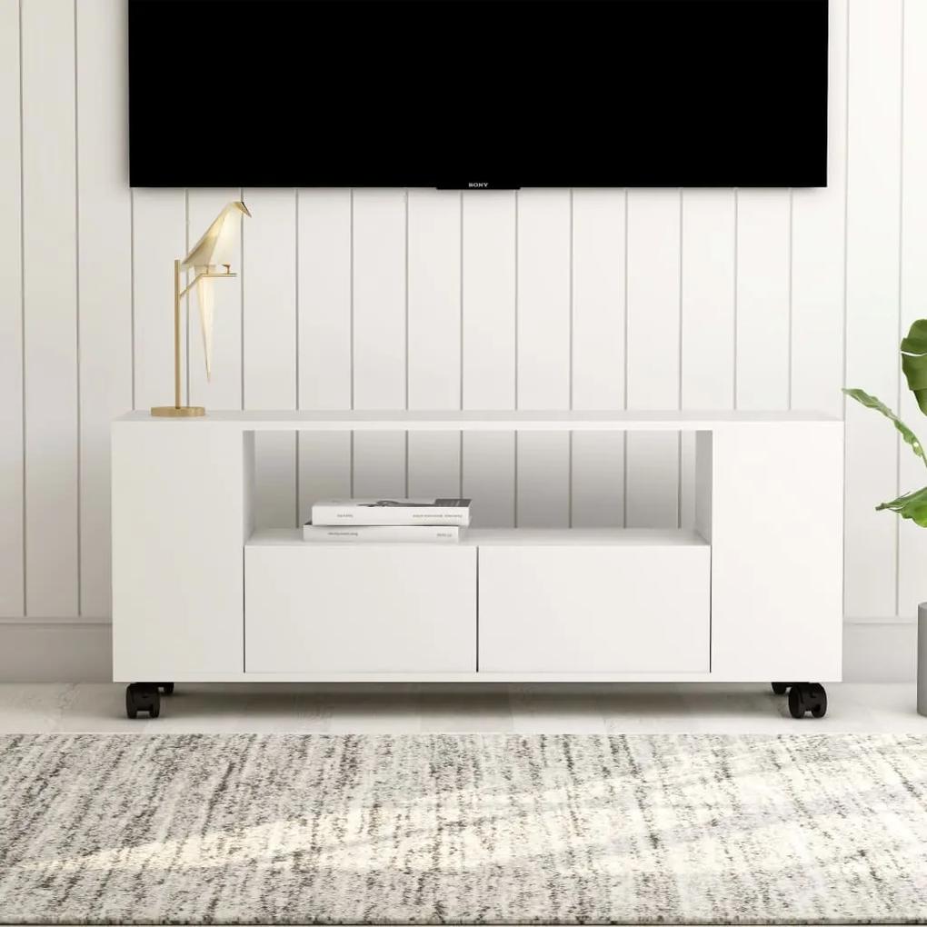 vidaXL TV skrinka biela 120x35x43 cm drevotrieska