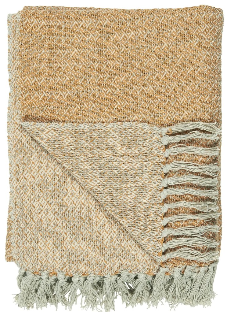 IB LAURSEN Bavlnená prikrývka Cream Yellow 130×160 cm
