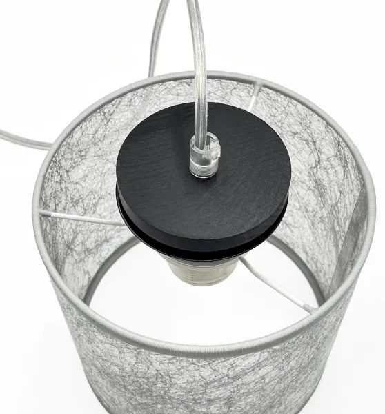 Luster na lanku ROSA 1xE27/60W/230V čierna/šedá