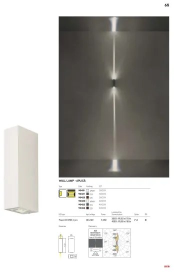 Redo 90421 - LED Vonkajšie nástenné svietidlo ACE 2xLED/5,84W/230V 3000K IP54 šedá