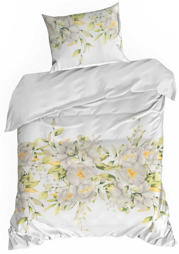 SATÉNOVÉ OBLIEČKY SPRING22 200X220 CM, 2KS 70X80 CM KVETY