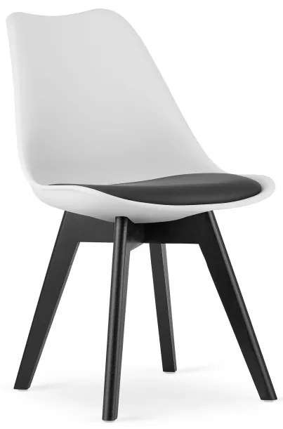 Set štyroch jedálenských stoličiek MARK biely / čierny - čierne nohy (4 ks)