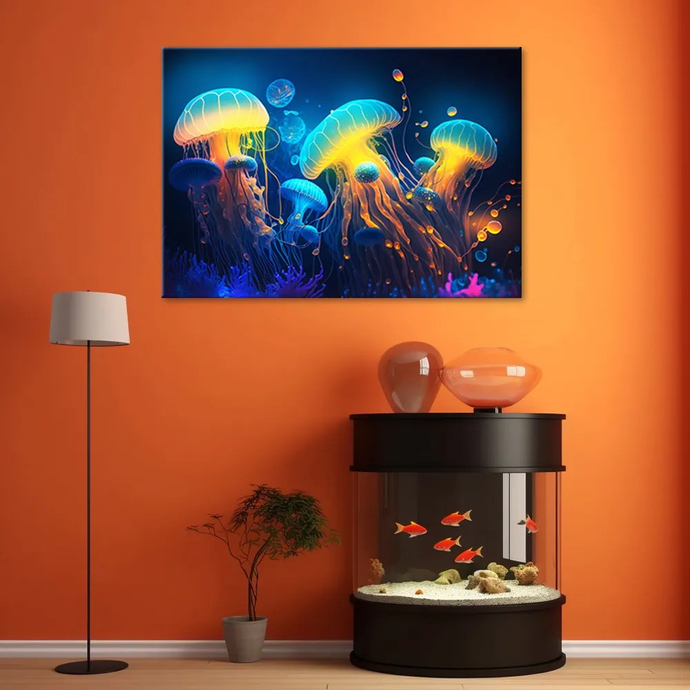 Gario Obraz na plátne Medúzy v hĺbke Rozmery: 100 x 70 cm