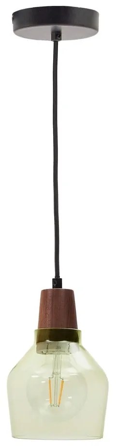 Zelené/v tmavoprírodnej farbe závesné svietidlo so skleneným tienidlom ø 13,5 cm Silex – Kave Home