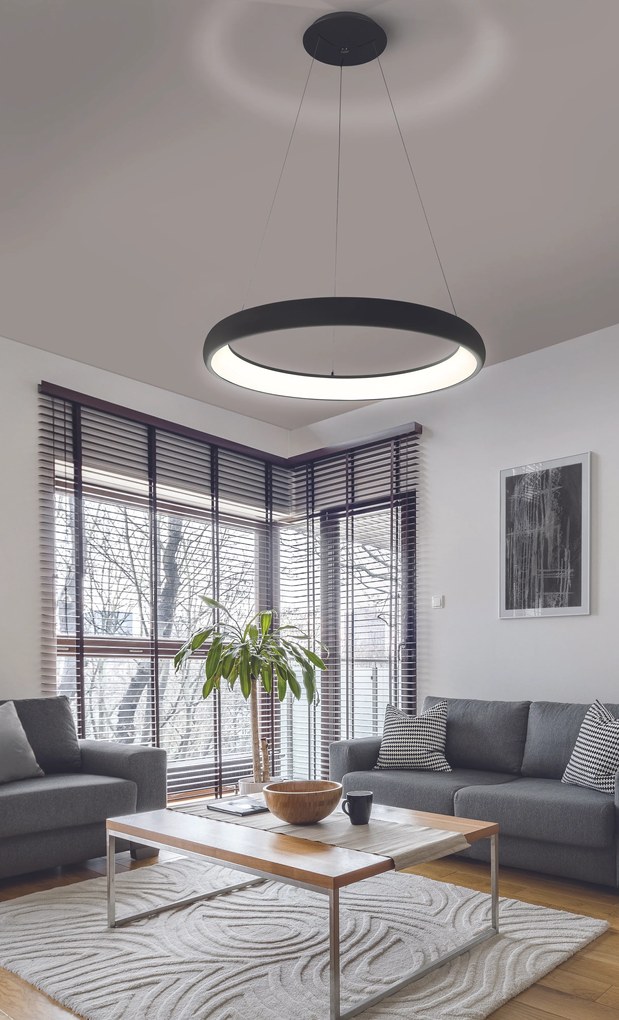 Dizajnový LED luster Antonio 81 Cct čierna + diaľkové ovládanie
