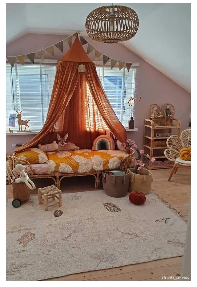 Krémový prateľný ručne tkaný bavlnený detský koberec 170x240 cm Pine Forest – Lorena Canals