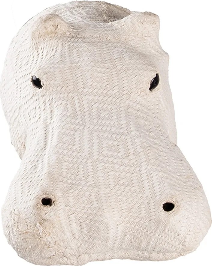 Béžová antik nástenná dekorácia hlava hroch Hippo M - 13*20*15 cm