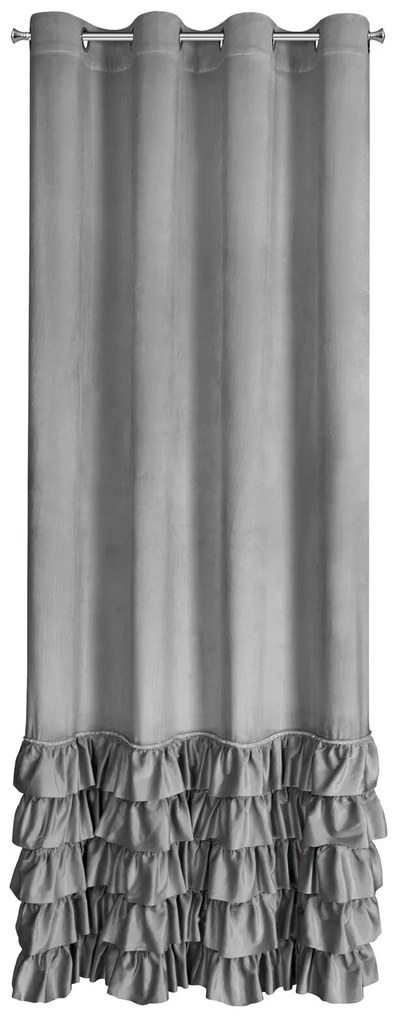 ZATEMŇOVACÍ ZÁVES NA KRÚŽKOCH CARLI 140X250 CM STRIEBORNÁ