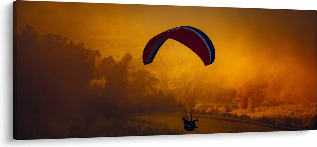 Obraz parašutistu v západe slnka (120x50 cm)