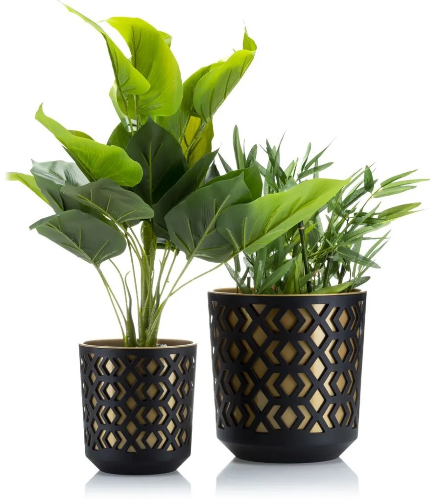 PLASTOVÝ KVETINÁČ ETNIC 27X25 CM ZLATÁ