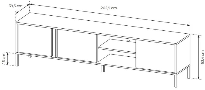 TV stolík/skrinka Danton 203 3D (béžová). Vlastná spoľahlivá doprava až k Vám domov. 1071338