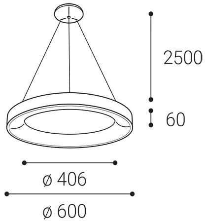 LED2 Závesné LED osvetlenie na lanku BELLA, 50W, 3000K/4000K, kruhové, čierne
