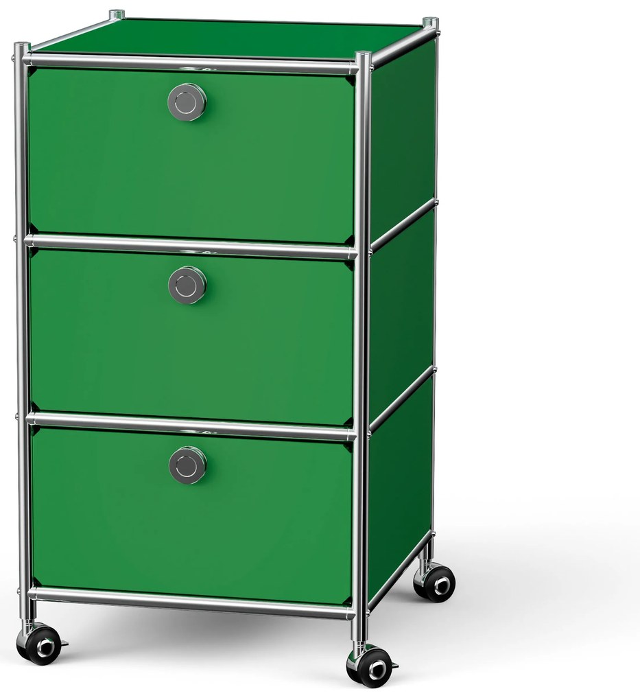 Kovová kancelárska skrinka »CN3« so zásuvkami, zelená
