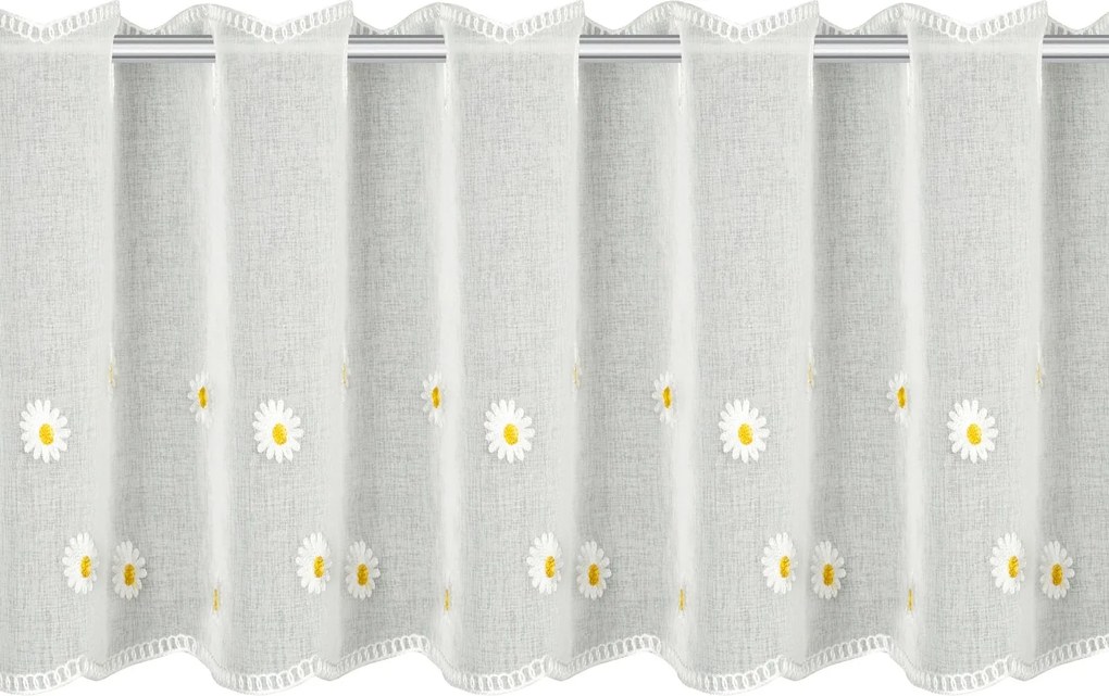 KRÁTKA ZÁCLONA NA PÚTKACH BELLIS 150X40 CM KVETY