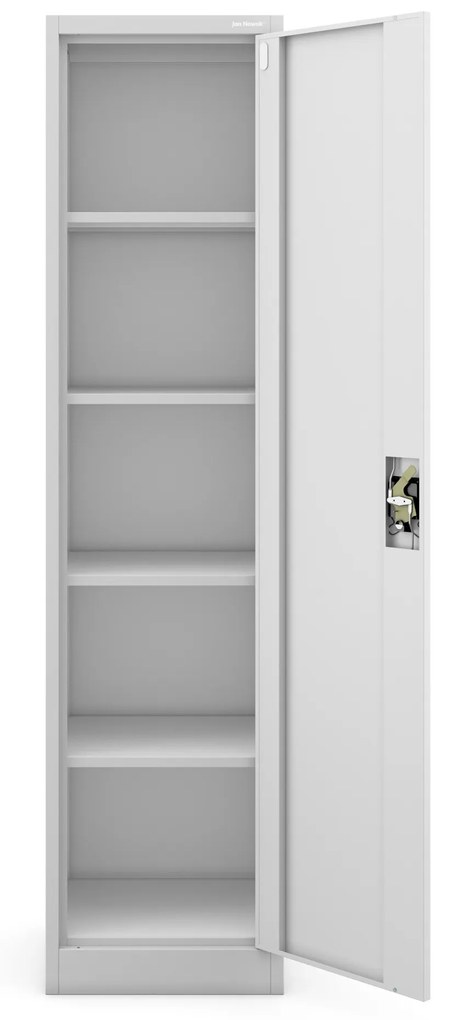 Kovová spisová skriňa ALEX, 450 x 1850 x 400 mm, šedá