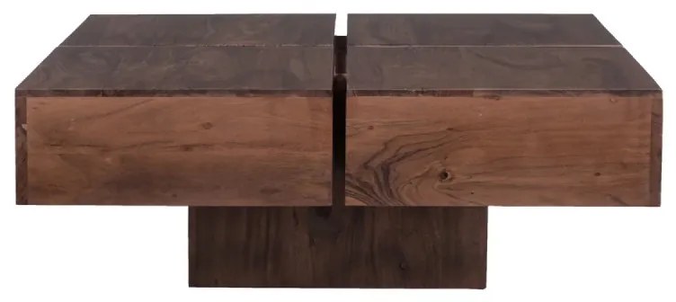 furniture-nabytek.cz - Masívny konferenčný stolík Amberley z akácie, lakovaný, hnedý – 80×80 cm