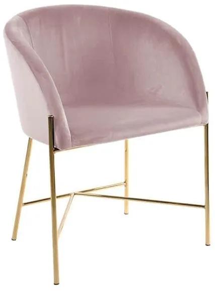 Nelson stolička púdrovo ružová/zlatá