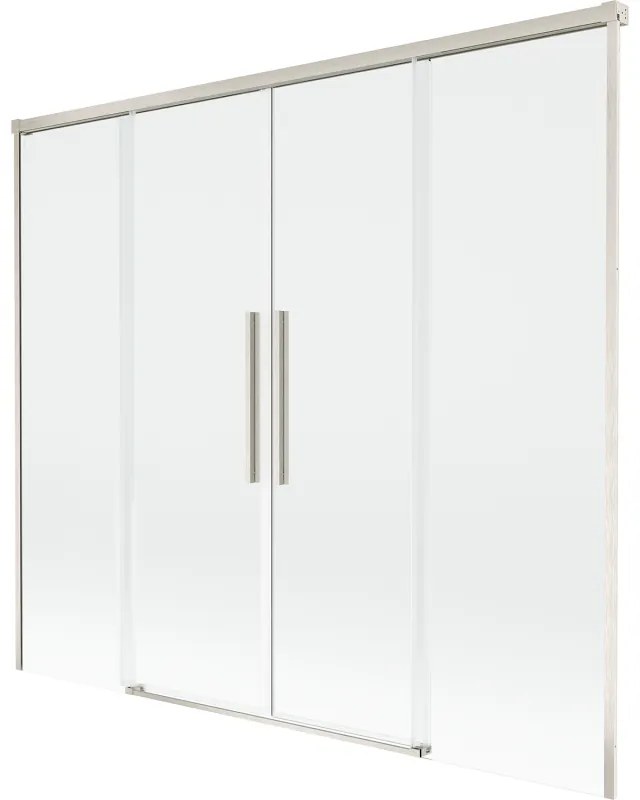 Mexen Rox, 2-krídlová posuvná vaňová zástena 180 x 150 cm, 8mm číre sklo, oceľový profil, 8C9-180-002-97-00