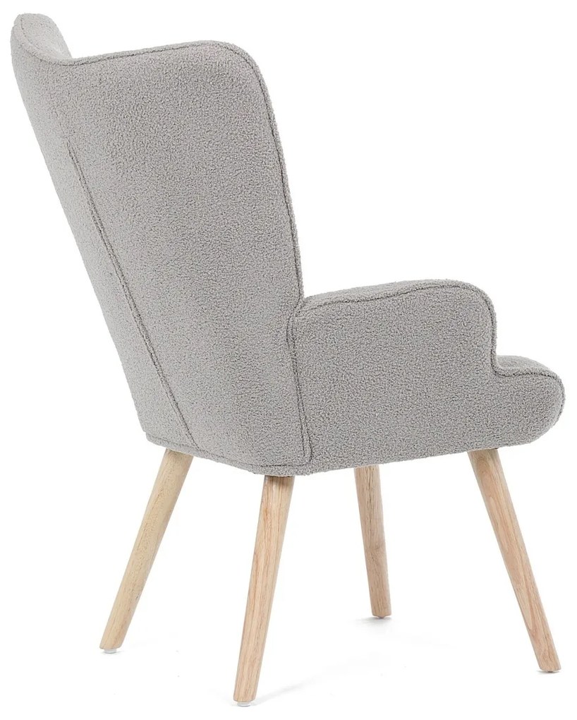 Kreslo s ušami Bouclé GREY2, sivá