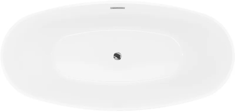 Mexen Lira, voľne stojaca vaňa, vzor, 170 x 80 cm, biela-čierna, chrómový prepad, 52831708075-01