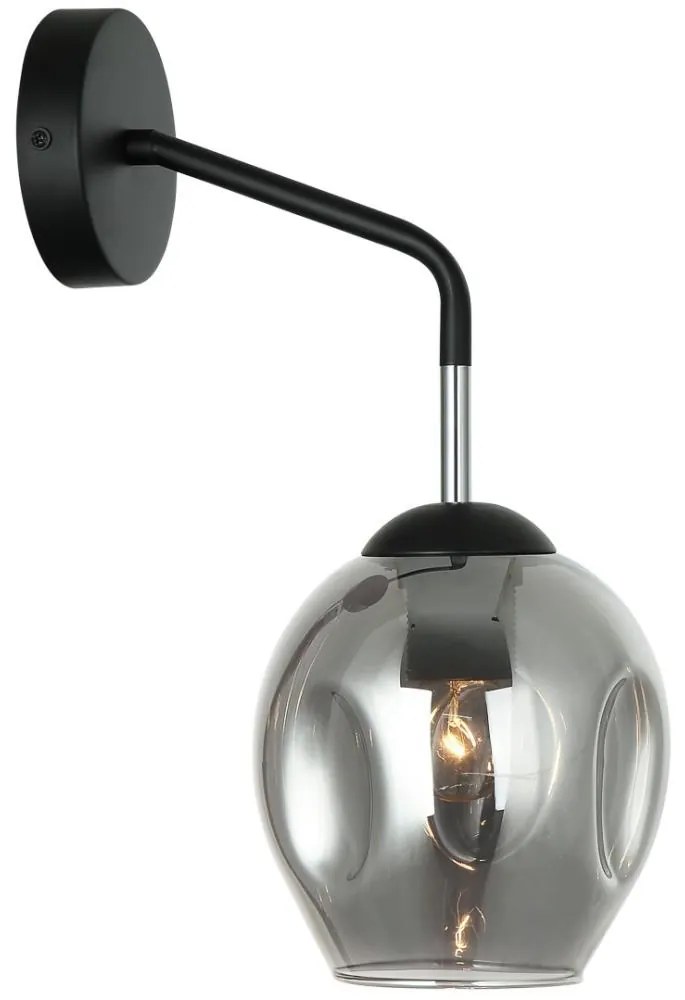 ITALUX WL-30843-1 BK+SG - Nástenné svietidlo BORGO 1xE27/40W/230V čierna