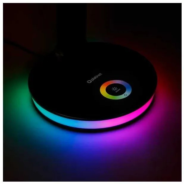 Stolná lampa Platinet 12 W, RGB osvetlenie + USB, čierna