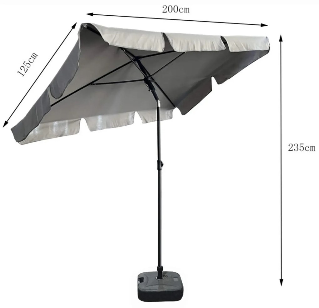 Záhradný slnečník Flox, svetlo sivá