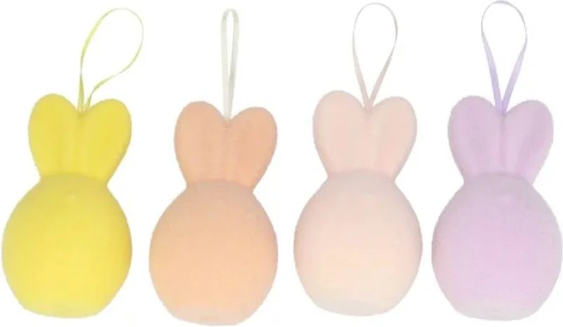 Set 4ks závěsné velikonoční vejce s oušky Egg Easter Flock - Ø 8*14 cm