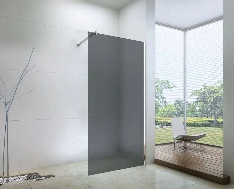 Kúpeľňová pevná zástena WALK-IN 110 cm - GRAFIT