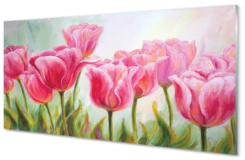 Nástenný panel  tulipány obrázok 100x50 cm