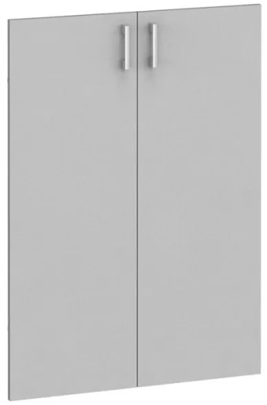 Dvere pre regály PRIMO KOMBI, výška 1102 mm, na 2 police, sivé