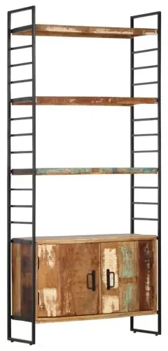 vidaXL 4-poschodová knižnica 80x30x180 cm recyklovaný masív-