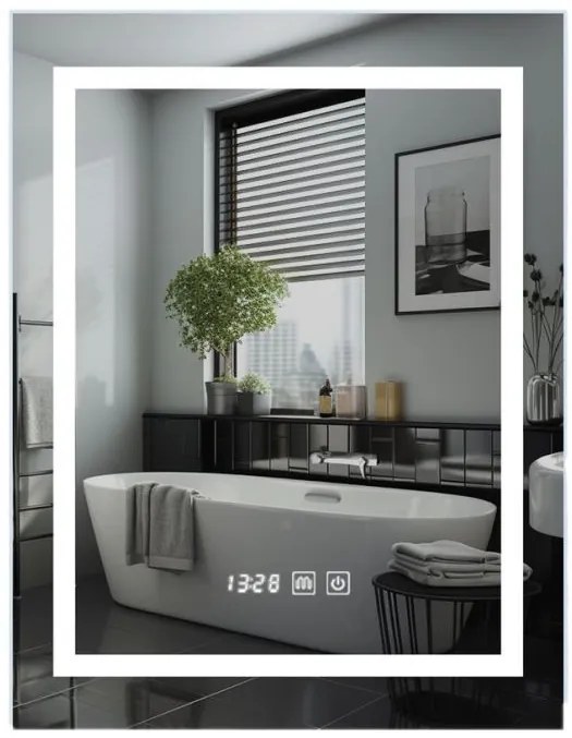 IREDA Kúpeľňové zrkadlo s LED osvetlením, 60 x 80 cm