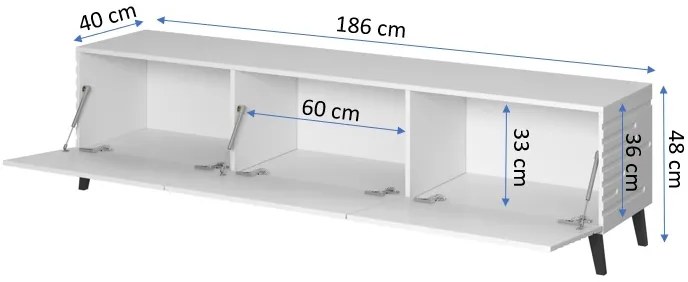 Cama Čierny TV stolík Nova