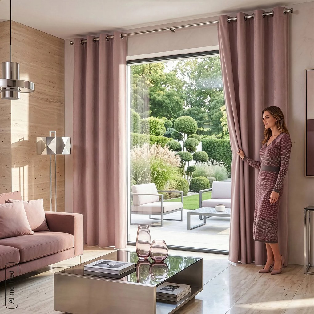 ZÁVES NA KRÚŽKOCH VICTORIA 140X250 CM PUDROVÁ