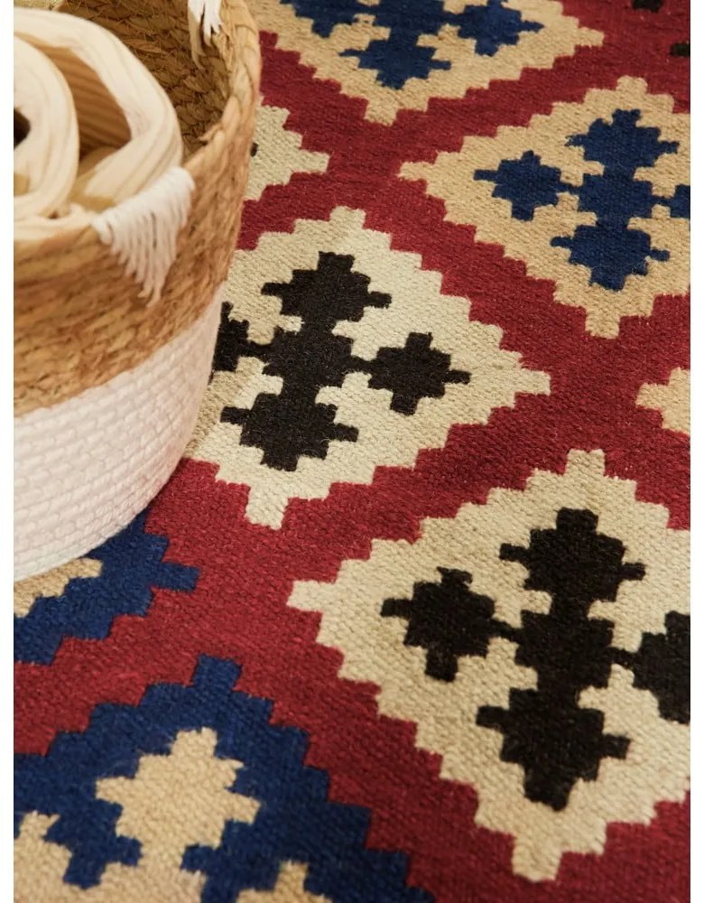 Červený obojstranný ručne tkaný vlnený koberec 120x170 cm Kamal Rami – Nouristan