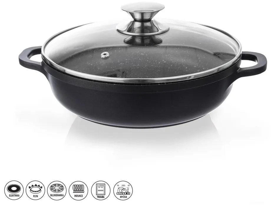 Kastról s nepriľnavým povrchom Pfluon Granit so sklenenou pokrievkou Orion Grande, ⌀ 24 cm