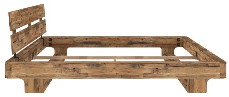 furniture-nabytek.cz - Masívna posteľ Madras z recyklovanej borovice, lakovaná, hnedá – 140×200 cm