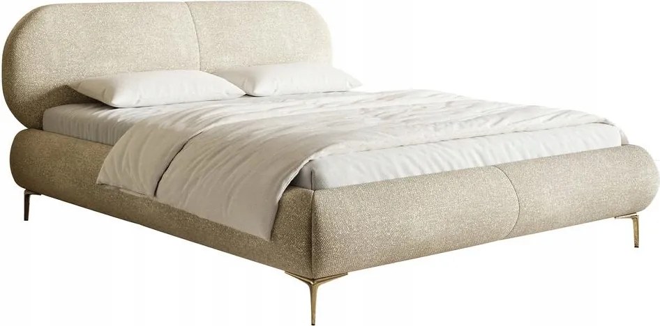 Manželská posteľ 140cm Octave (rošt úl. priestor) (krémová zlatá)