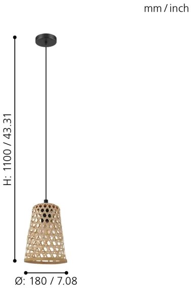 Eglo 43252 - Luster na lanku CLAVERDON 1xE27/40W/230V priemer 180mm