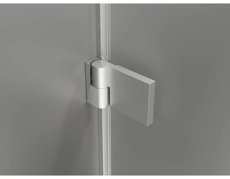 Mexen Lunar-B L, 1-krídlový sprchový kút, ľavý, 95 x 70 cm, 8mm číre sklo, brúsená oceľ profil, 832L-095-070-97-00-L