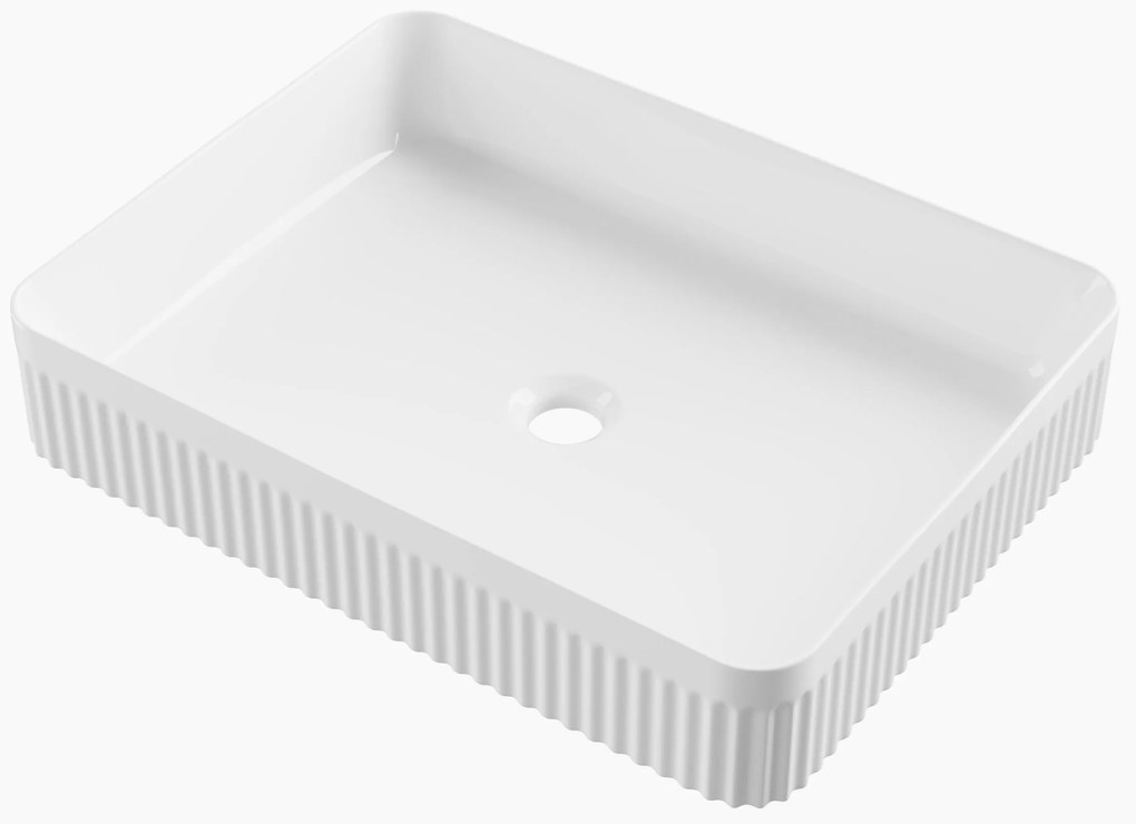 Gamma Frezja, obdĺžnikové umývadlo na dosku 515x380x100 mm, biela lesklá, GMA-UC-FREZJAP