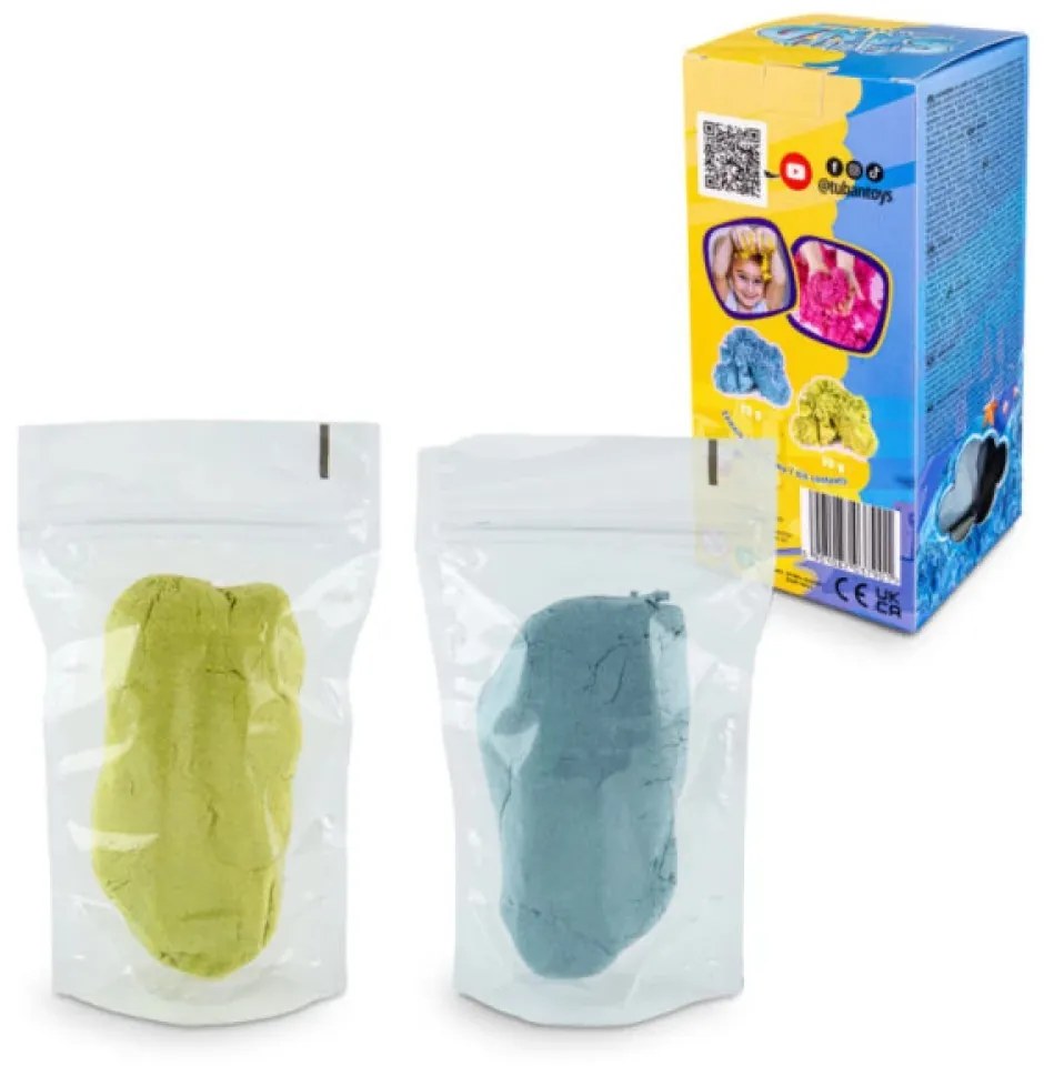 Tuban Fluffy piesok 2 x 70g modrá a žltá