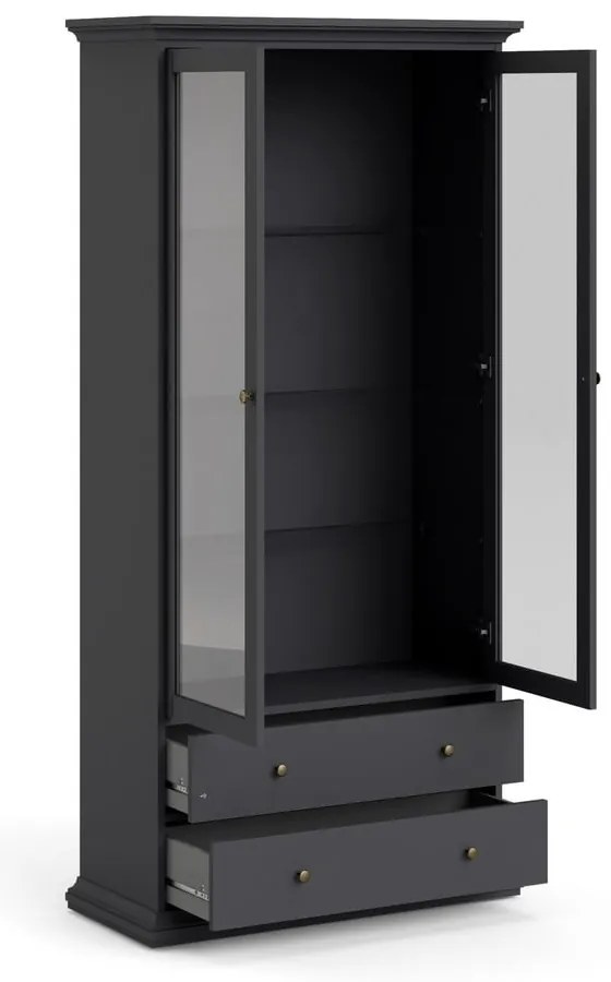 Sivá vitrína 96x201 cm Paris – Tvilum