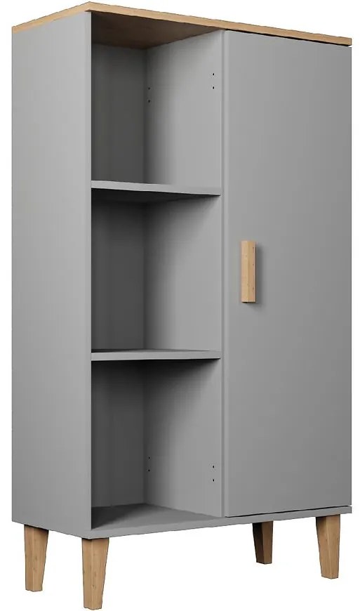 Regál Denver Šedý Chinchilla/Hikora