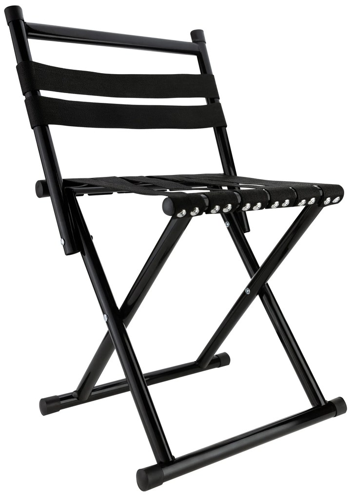 Vergionic 7816 Skladacia turistická stolička s operadlom, nosnosť 100 kg, čierna