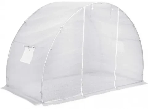 vidaXL Skleník s oceľovými základmi 4,5 m² 300x150x200 cm-