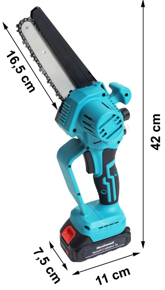 LONGWELL INDUSTRIAL LTD Mini reťazová píla akumulátorová - 21V, bezkartáčový motor + kufrík
